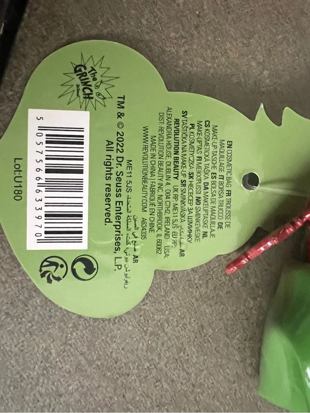 Makeup Revolution x The Grinch Mini Cosmetic Bag